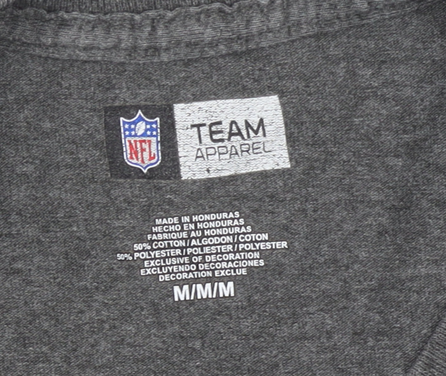 NFL Team Apparel Men’s Grey Carolina Panthers Long Sleeve Graphic T-Shirt Size M