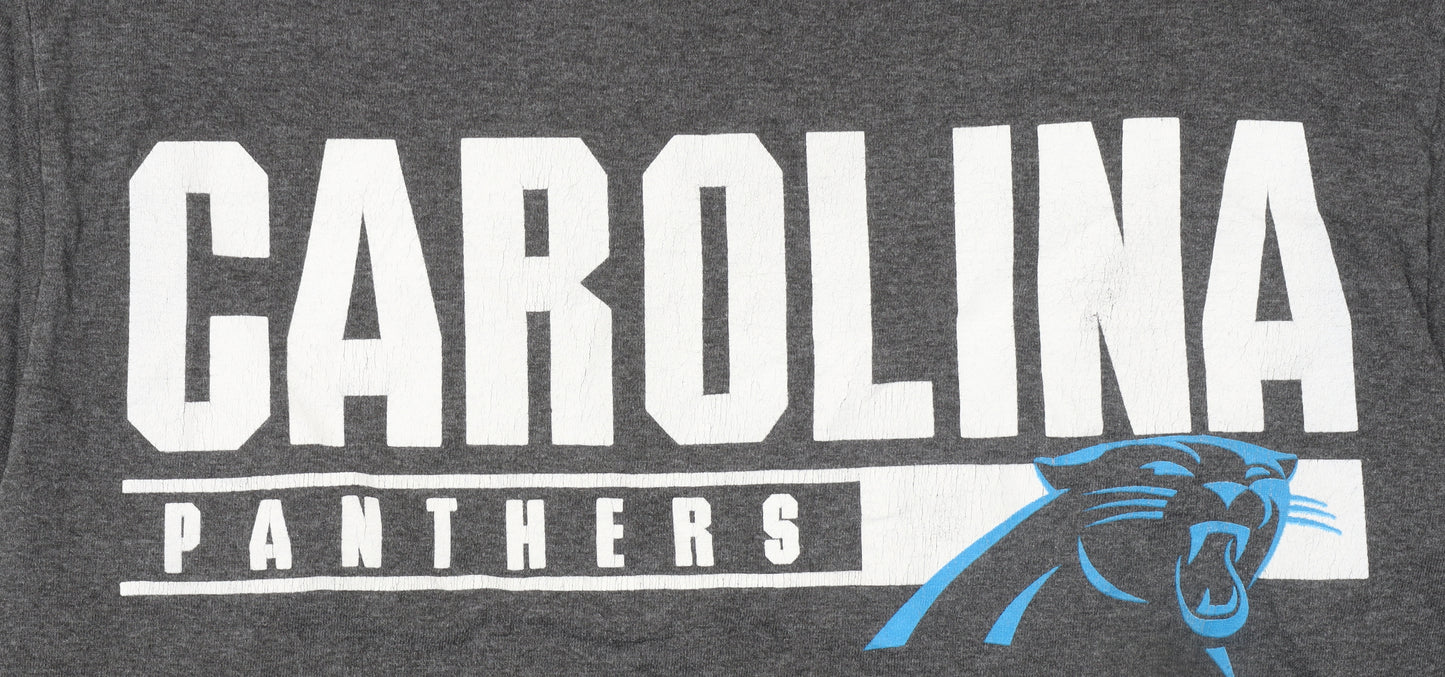 NFL Team Apparel Men’s Grey Carolina Panthers Long Sleeve Graphic T-Shirt Size M