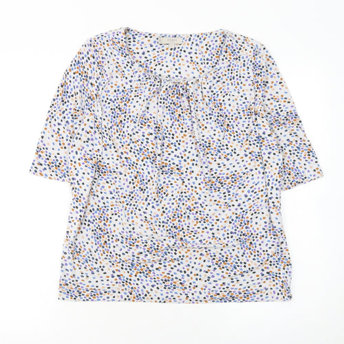 Hobbs Women’s Multicoloured Jersey Blouse M Short Sleeve Scoop Neck Top