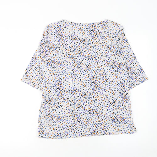 Hobbs Women’s Multicoloured Jersey Blouse M Short Sleeve Scoop Neck Top