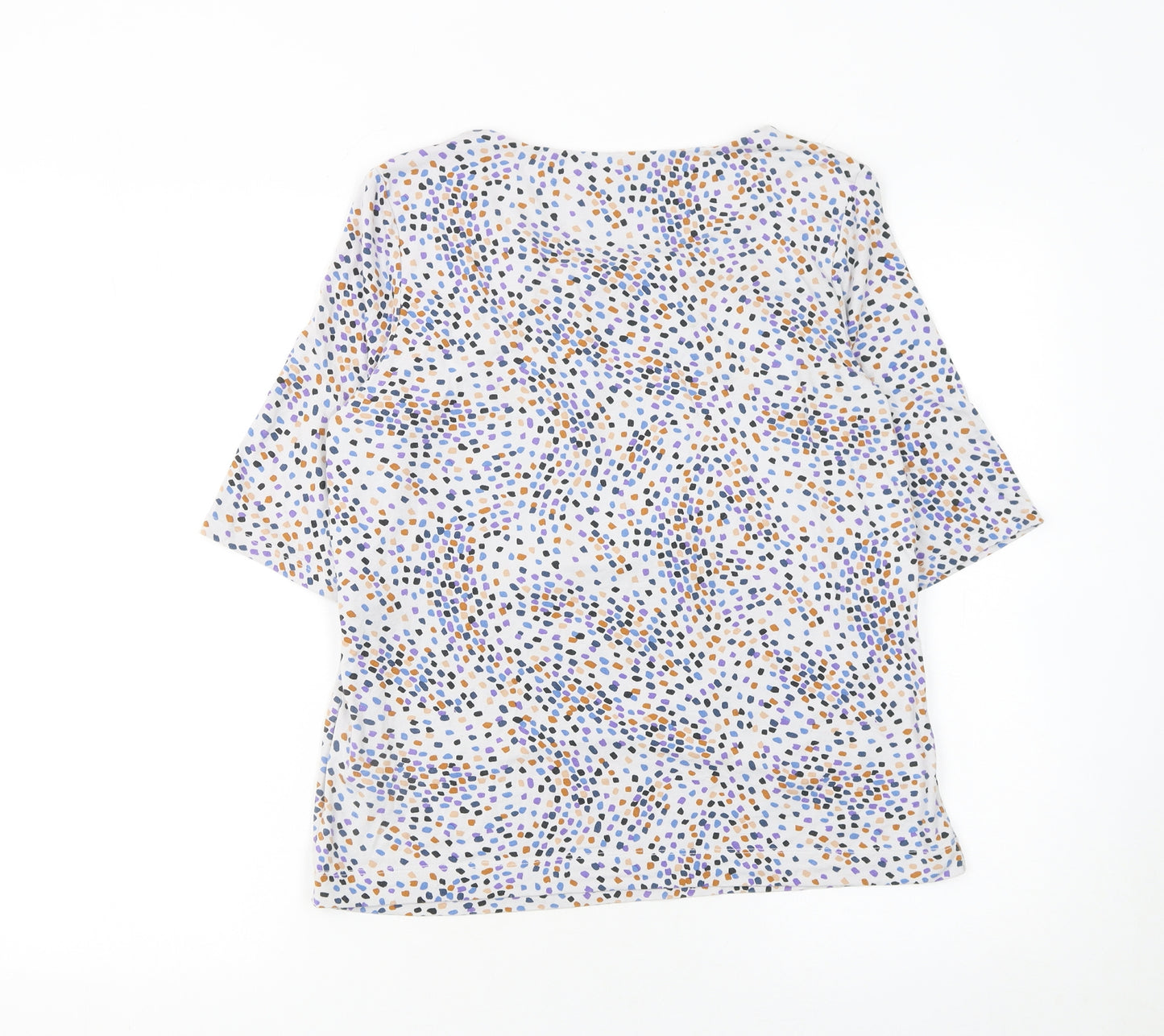 Hobbs Women’s Multicoloured Jersey Blouse M Short Sleeve Scoop Neck Top