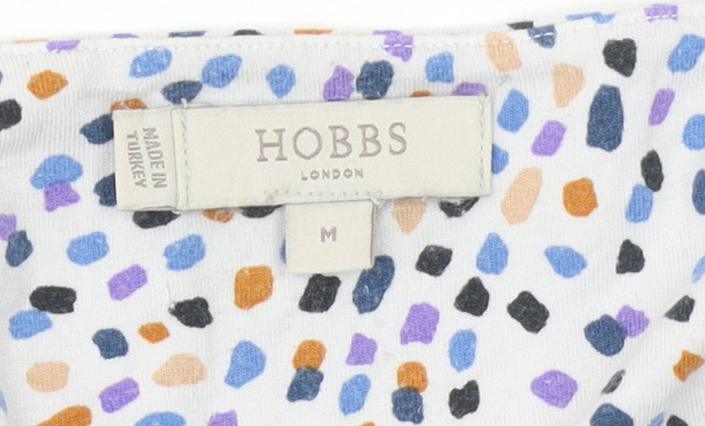 Hobbs Women’s Multicoloured Jersey Blouse M Short Sleeve Scoop Neck Top
