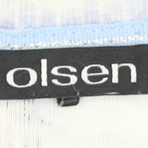 Olsen Women’s Multicoloured Floral Cotton 3/4 Sleeve T-Shirt Size 10