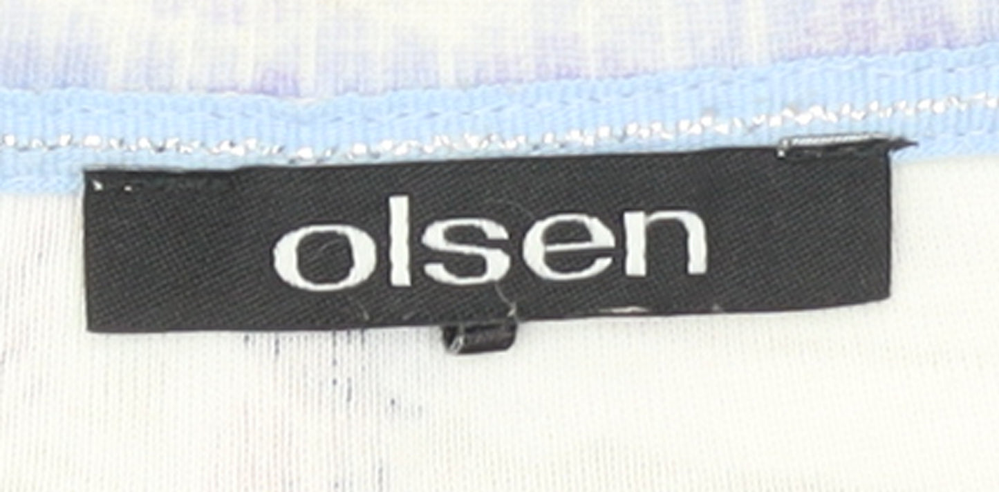 Olsen Women’s Multicoloured Floral Cotton 3/4 Sleeve T-Shirt Size 10