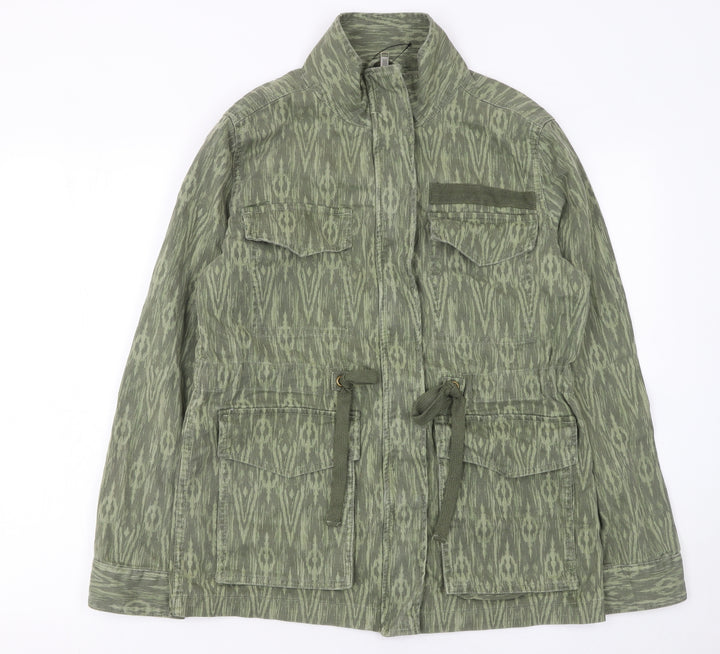 Marks and Spencer Women's Green Embroidered Military Jacket Size 6
