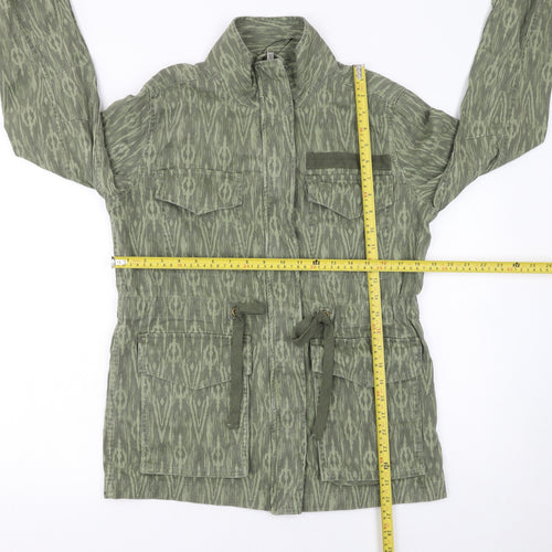Marks and Spencer Women's Green Embroidered Military Jacket Size 6