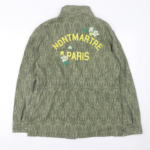 Marks and Spencer Women's Green Embroidered Military Jacket Size 6