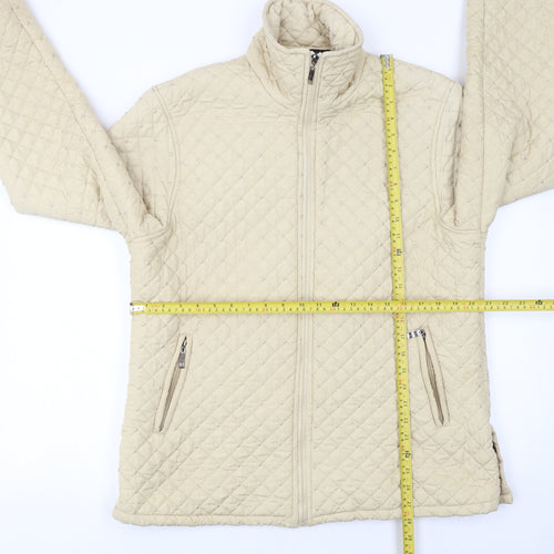 Oubeijinhe Womens Beige Quilted Mid-Length Jacket XL