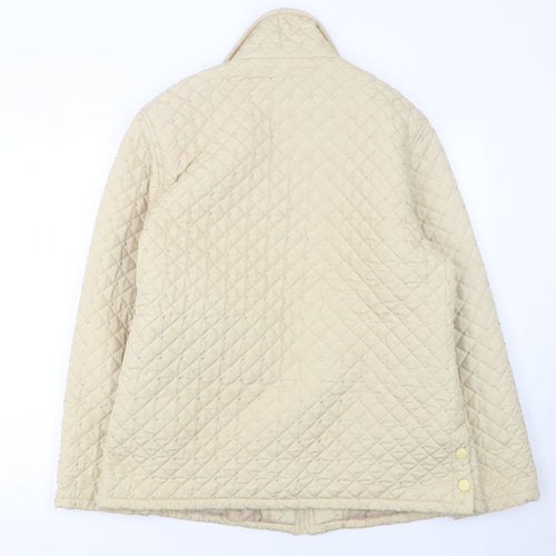 Oubeijinhe Womens Beige Quilted Mid-Length Jacket XL