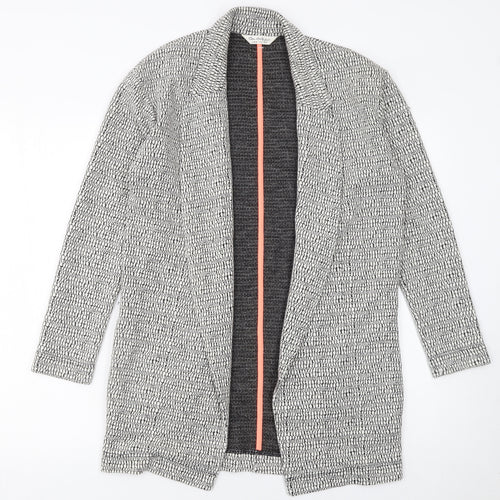 Miss Selfridge Women’s Grey Textured Mid-Length Open Blazer Size 8