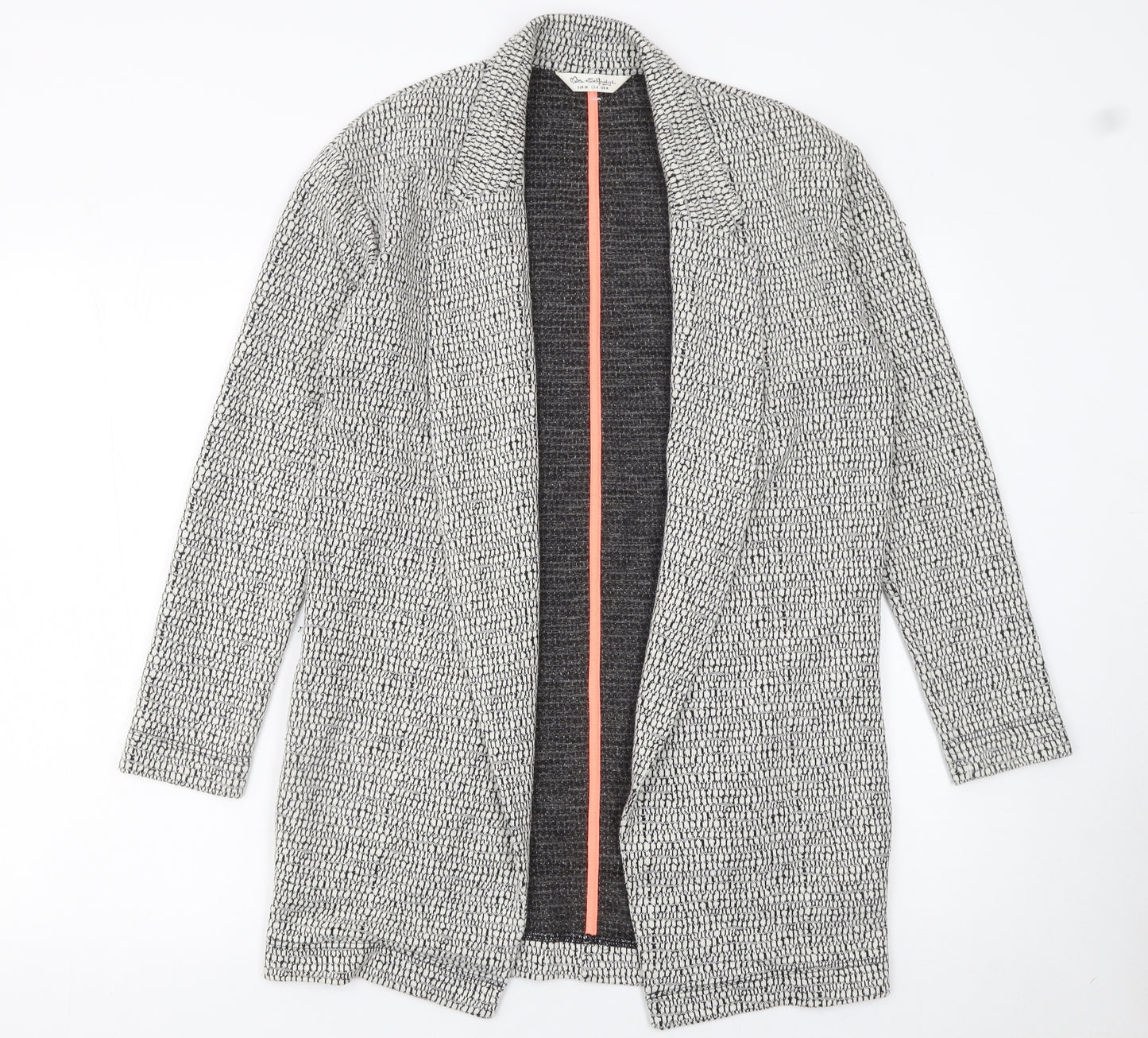 Miss Selfridge Women’s Grey Textured Mid-Length Open Blazer Size 8
