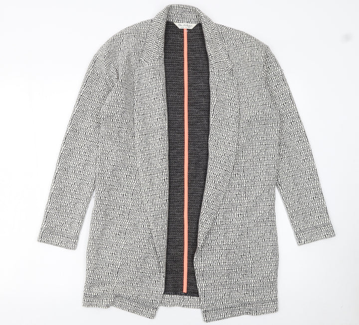 Miss Selfridge Women’s Grey Textured Mid-Length Open Blazer Size 8
