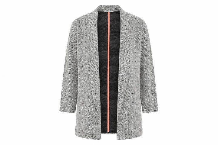 Miss Selfridge Women’s Grey Textured Mid-Length Open Blazer Size 8
