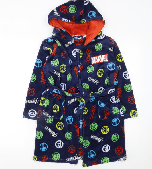 Marvel Boys Blue Fleece Avengers Hooded Robe 6-7 Years
