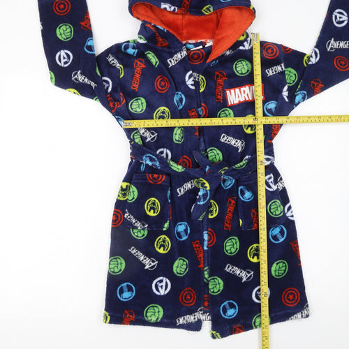 Marvel Boys Blue Fleece Avengers Hooded Robe 6-7 Years