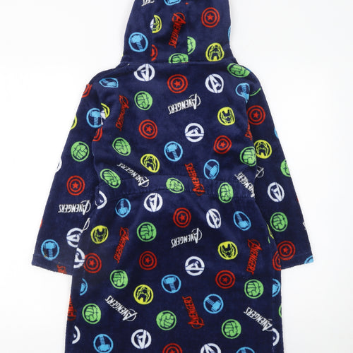 Marvel Boys Blue Fleece Avengers Hooded Robe 6-7 Years