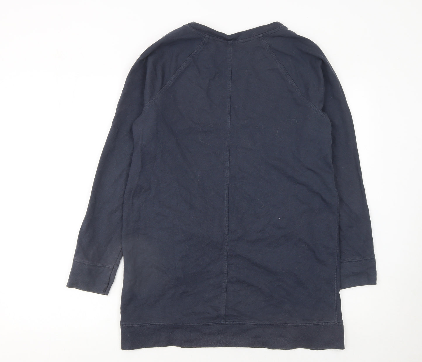 Next Womens Navy Blue Cotton Pullover Sweatshirt UK 10