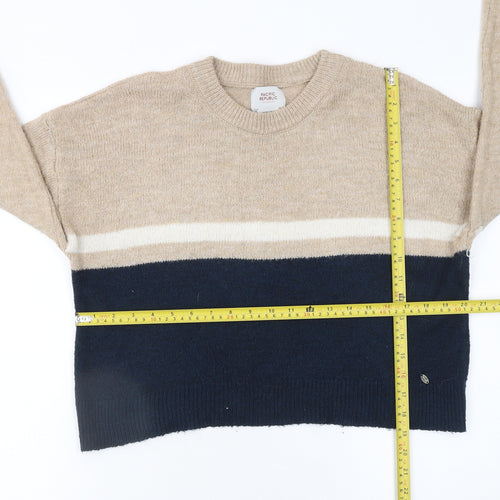 Pull&Bear Women’s Beige Wool Blend Crew Neck Jumper Size 8