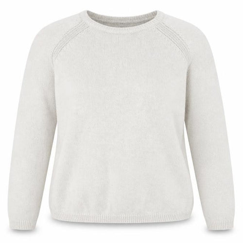 Isle Womens Beige Cotton Crew Neck Jumper Size 14 Long Sleeve