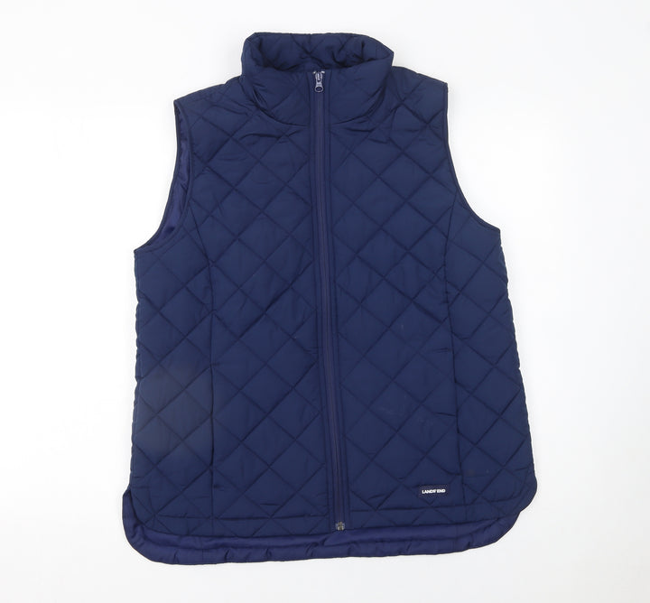 Lands' End Men's Blue Quilted Insulated Waistcoat M Regular Fit