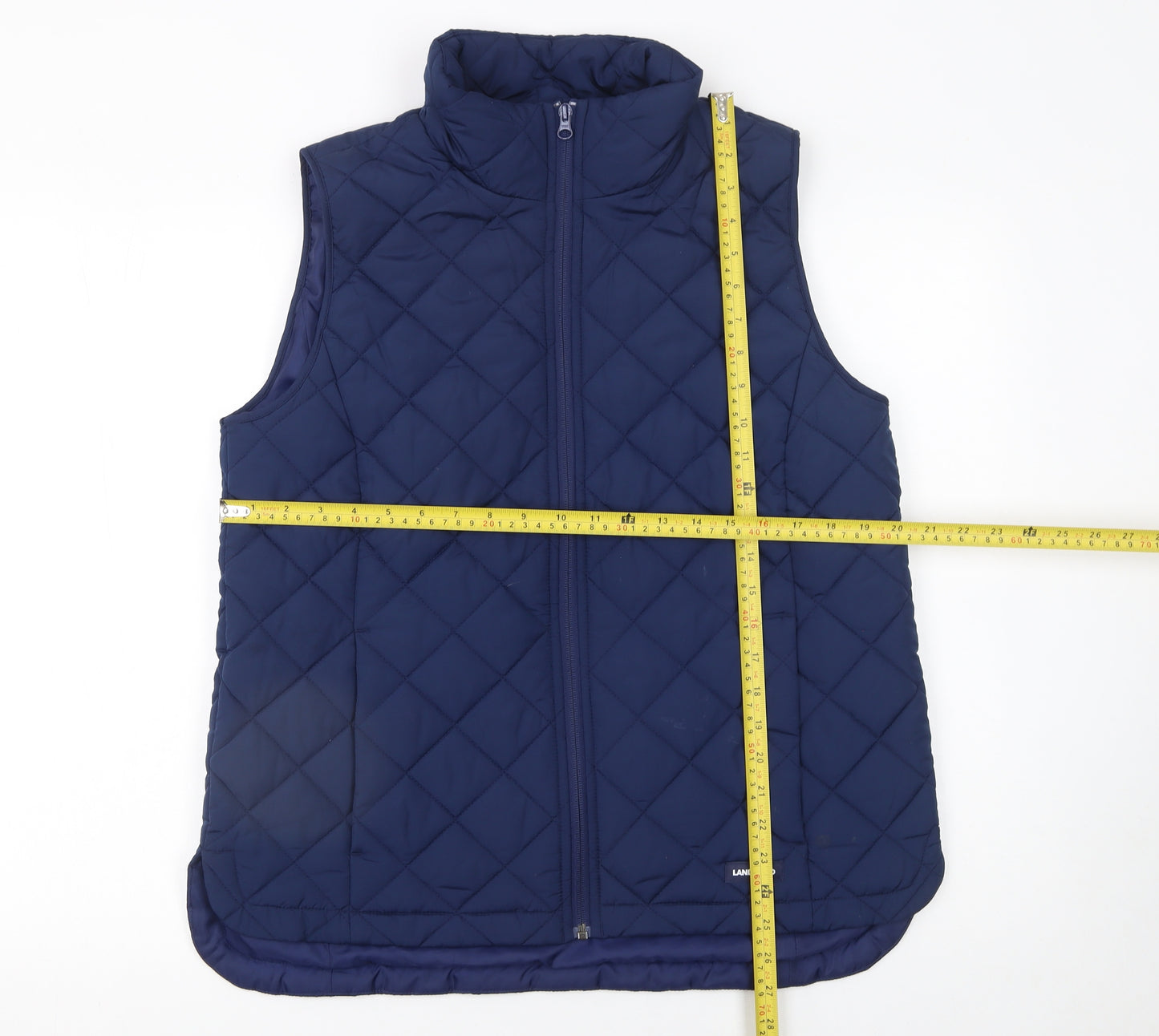 Lands' End Men's Blue Quilted Insulated Waistcoat M Regular Fit