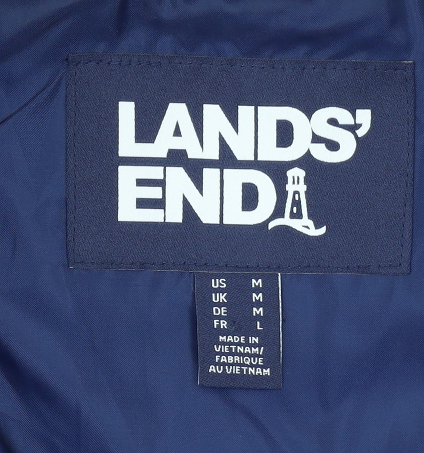 Lands' End Men's Blue Quilted Insulated Waistcoat M Regular Fit