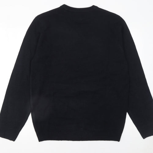 C&A Men's Black Christmas Santa Pullover Jumper L