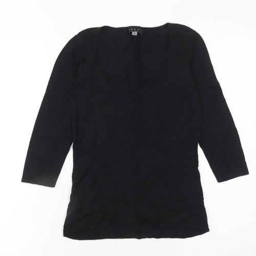 Coast Women's Black V-Neck Slim Fit 3/4 Sleeve Pullover Jumper Size 8