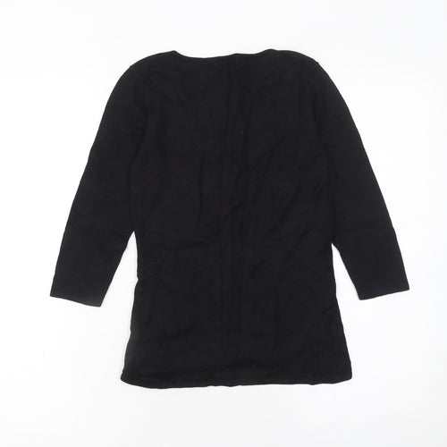 Coast Women's Black V-Neck Slim Fit 3/4 Sleeve Pullover Jumper Size 8