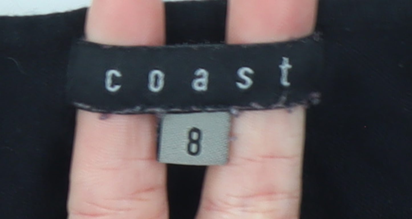 Coast Women's Black V-Neck Slim Fit 3/4 Sleeve Pullover Jumper Size 8