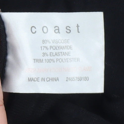 Coast Women's Black V-Neck Slim Fit 3/4 Sleeve Pullover Jumper Size 8