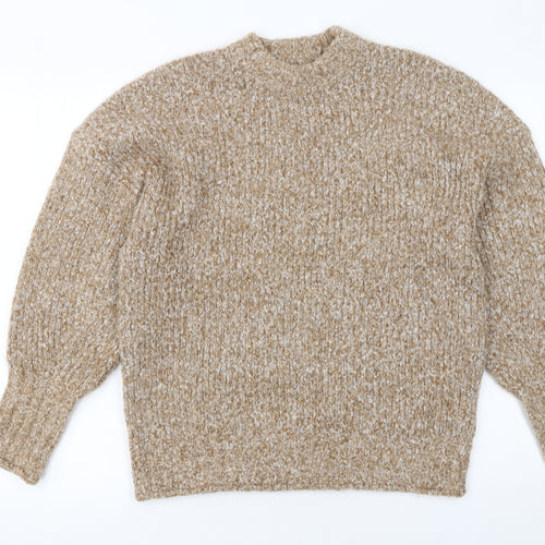 Topshop Women Beige Knit Pullover Jumper UK S Long Sleeve