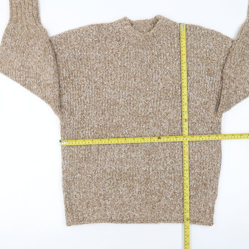 Topshop Women Beige Knit Pullover Jumper UK S Long Sleeve