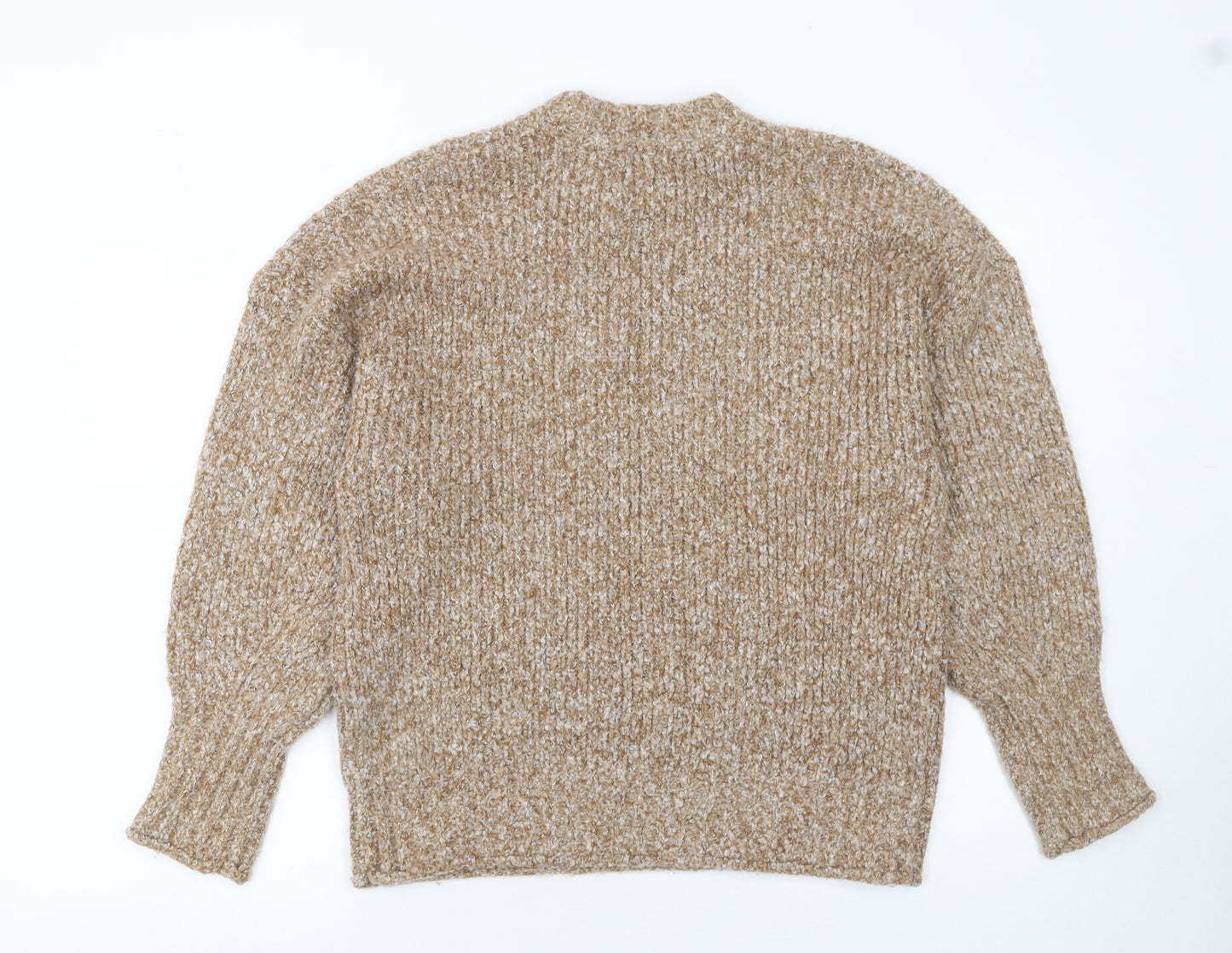 Topshop Women Beige Knit Pullover Jumper UK S Long Sleeve