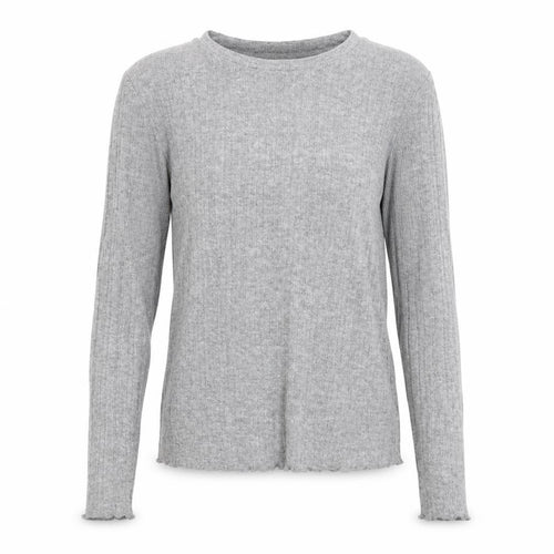 MNG Womens Grey Slim Fit Crew Neck Ribbed Knit Jumper Size S