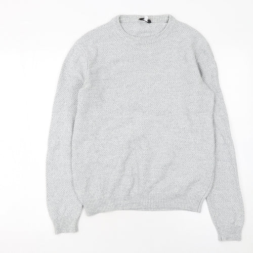 Reiss Men Grey Small Cotton Crew Neck Knit Jumper