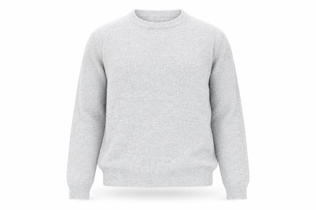 Front view of Reiss Men Grey Small Cotton Crew Neck Knit Jumper