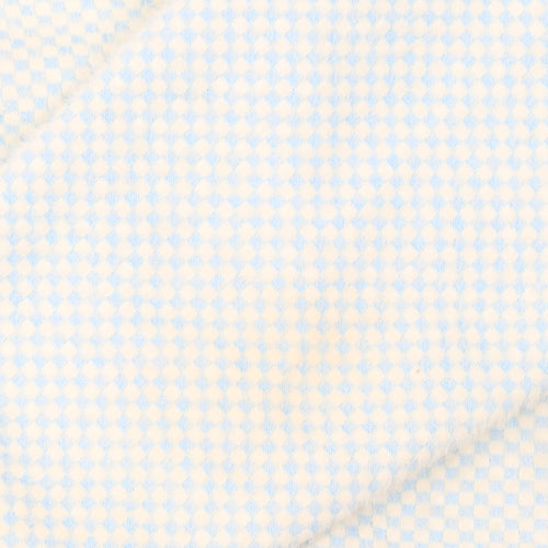 ZARA Women Blue Check V-Neck Button Cardigan Size M