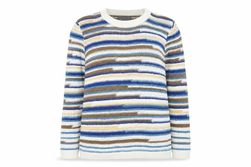 Front view of Anonymous Women’s Multicoloured Striped Knit Jumper, size S