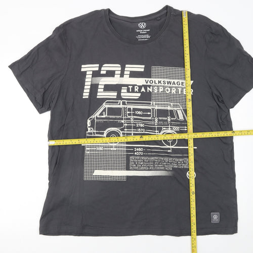 Tu Men’s Black Volkswagen Transporter Graphic Cotton T-Shirt 2XL