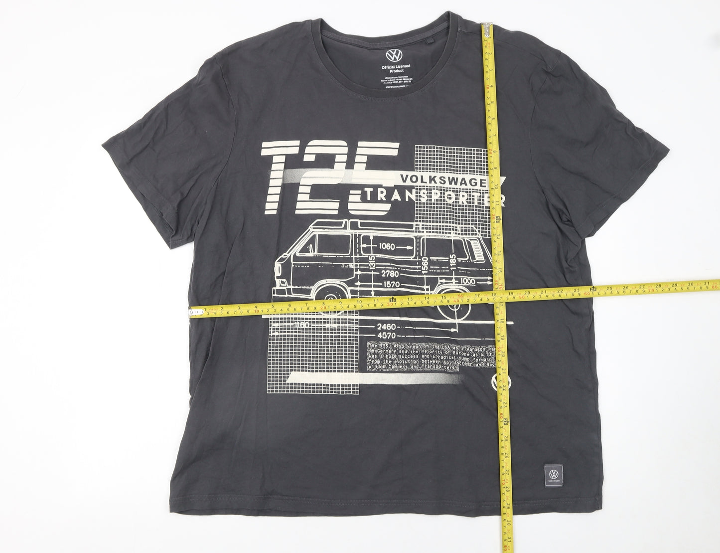 Tu Men’s Black Volkswagen Transporter Graphic Cotton T-Shirt 2XL