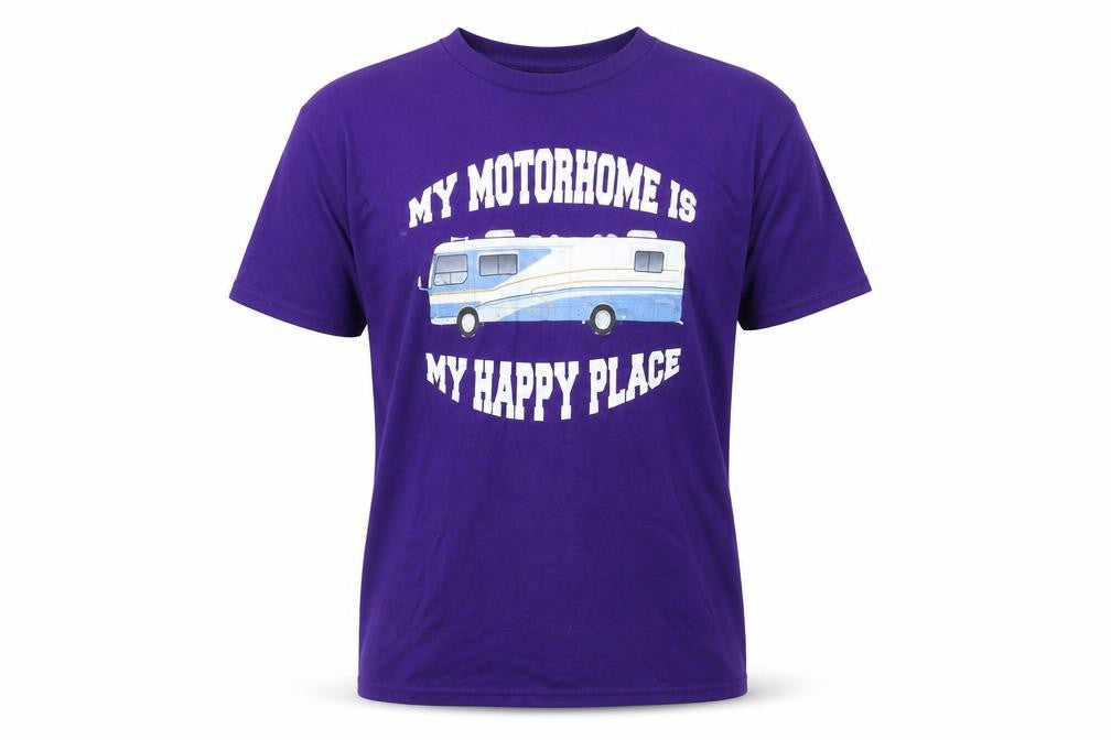 Gildan Men's Purple Heavy Cotton My Motorhome Graphic T-Shirt Size M