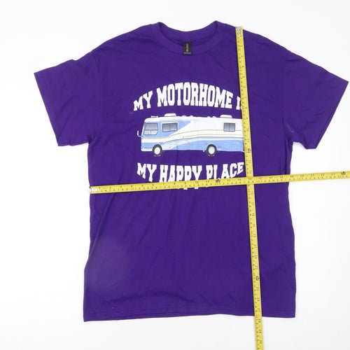 Gildan Men's Purple Heavy Cotton My Motorhome Graphic T-Shirt Size M