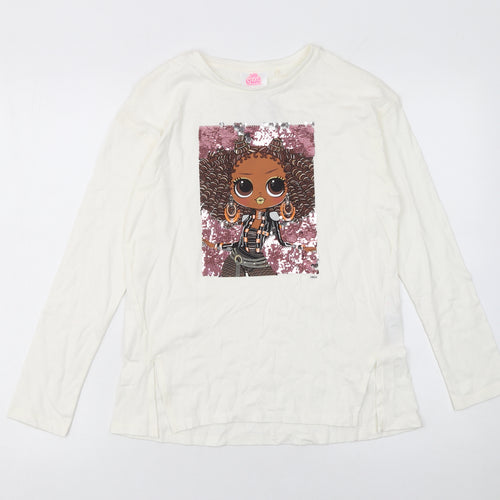 Next Girls White LOL Surprise Sequin Long Sleeve T-Shirt 11 Years