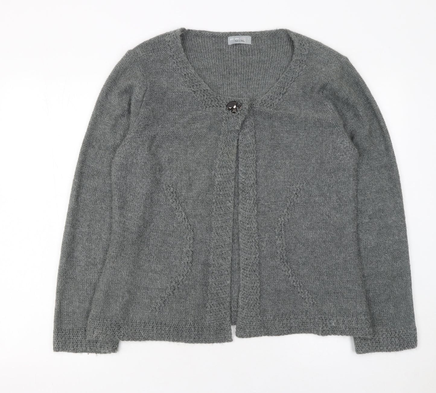 Marks and Spencer Per Una Women’s Grey Knit Cardigan L Long Sleeve