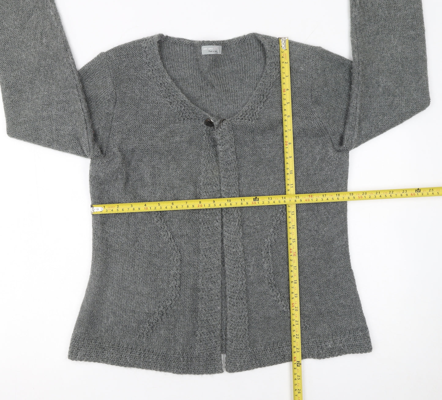 Marks and Spencer Per Una Women’s Grey Knit Cardigan L Long Sleeve