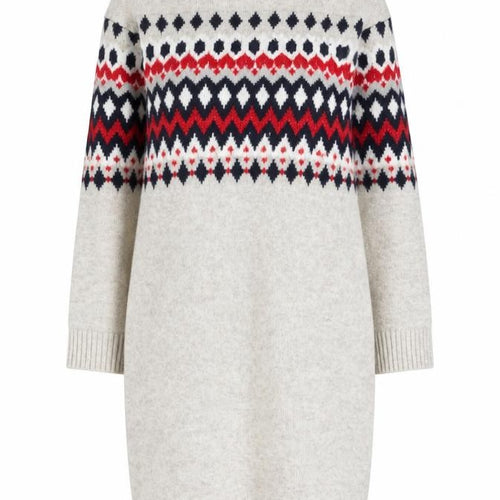 H&M MAMA Women Beige Fair Isle Knit Jumper Dress Size S Maternity Winter