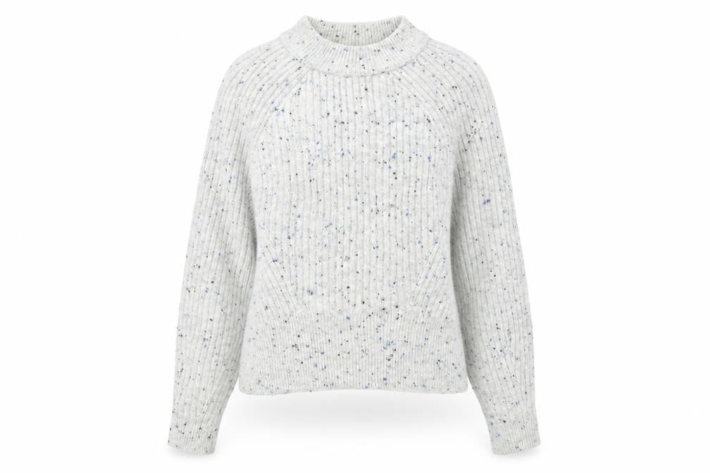 Marks and Spencer Women's Grey XS Chunky Knit Mock Neck Jumper