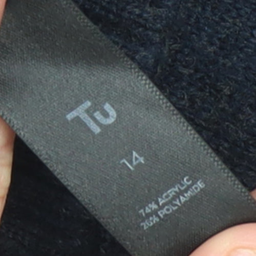 Tu Women's Navy Star Pattern Pullover Jumper Size 14 Acrylic Blend