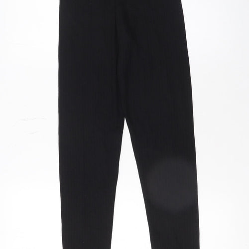 Marks and Spencer Womens Black Size 6 Ribbed Cotton Leggings